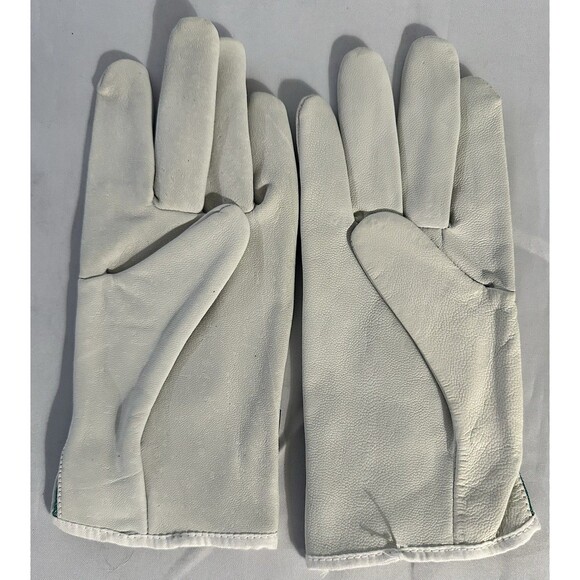 Vintage 80’s LAURA ASHLEY Green LEATHER & FABRIC Garden GLOVES - Picture 3 of 3
